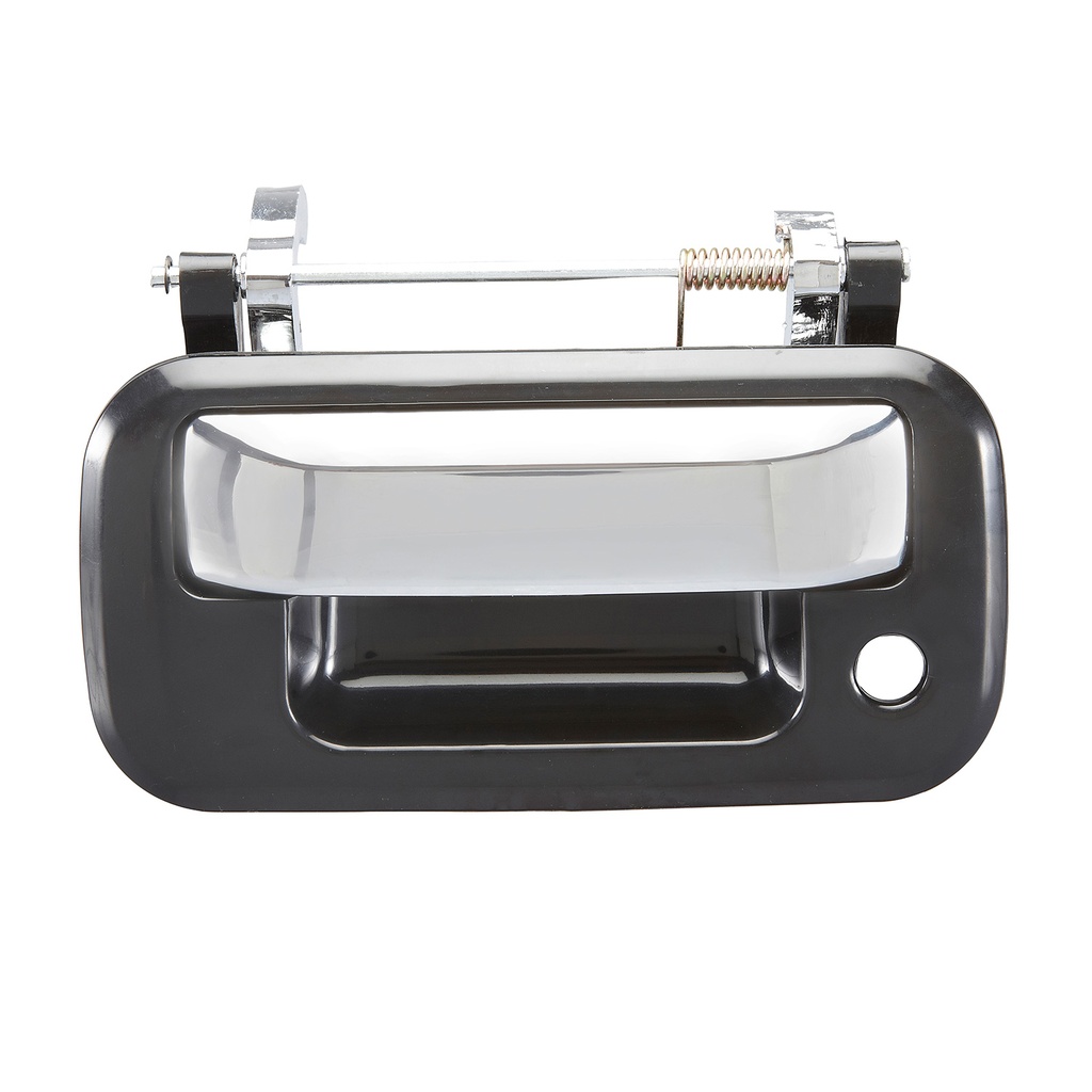MANIJA DE TAPA FD F-150/F-250 09-14/LOBO 04-14/SUPER DUTY 08-16  LC MARK LT 06-13  FD EXPLORER SPORT TRAC 06-10  CON HOYO PARA LLAVE LISA NEGRA/CROMO PLASTICO HUSHAN    