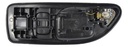 MANIJA INTERIOR HD ACCORD 4P SEDAN 94-97  CON HOYO PARA SEGURO Y CRISTAL GRIS OBSCURO/CROMADO PLASTICO HUSHAN Derecho Delantera  