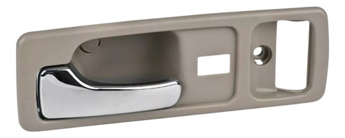 [012-1301-41] MANIJA INTERIOR HD ACCORD 2P COUPE 90-93  CON HOYO PARA SEGURO SEGURO ELECTRICO BEIGE/CROMADA PLASTICO HUSHAN Izquierdo Delantera  
