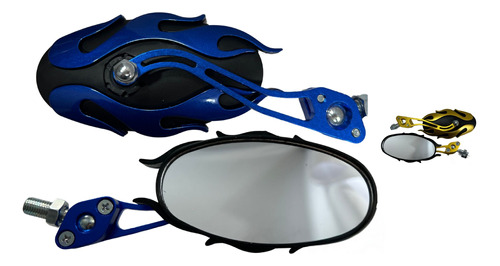 ESPEJO MOTO SOKO AZUL/NEGRO FLAMAS