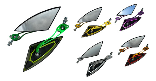 ESPEJO IRON RACING TRIANGULO NEGRO/VERDE