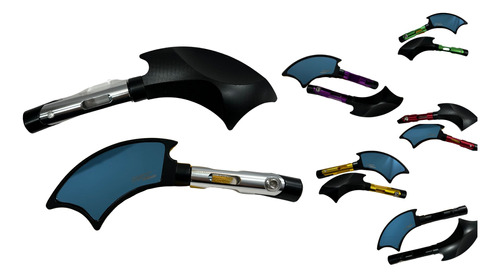 ESPEJO MOTO IRON RACING HACHA PLATA/NEGRO