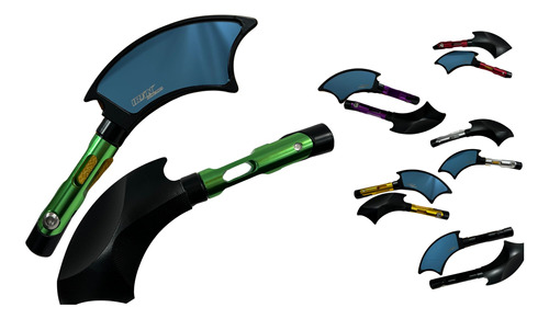 ESPEJO MOTO IRON RACING HACHA VERDE/NEGRO