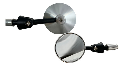 ESPEJO RETROVISOR MOTO IRON RACING ESCUDO PLATA