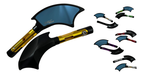 ESPEJO JGO P/MOTO IRON RACING HACHA DORADO