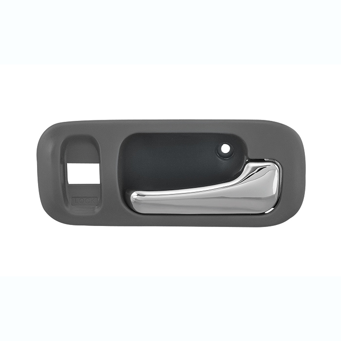 MANIJA INTERIOR HD CR-V 97-01/ODYSSEY 95-98  CON HOYO PARA SEGURO GRIS/CROMO PLASTICO HUSHAN Derecho Delantera  