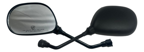 [F10010195] Espejo Retrovisor Moto Italika DT125/DT125 Clas Negro 1 Par