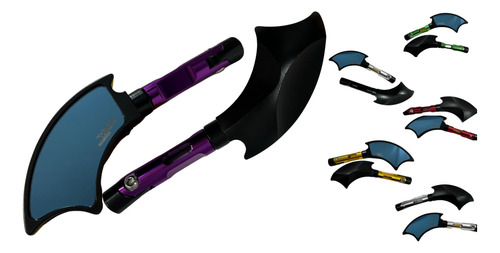 [ESP-4213-0803M] ESPEJO MOTO IRON RACING HACHA MORADO/NEGRO