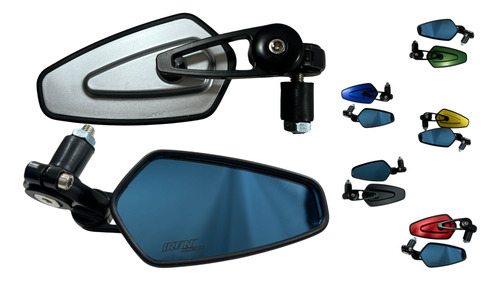 [ESP-4213-0104P] ESPEJO RETROVISOR MOTO IRON RACING AMERICA PLATA