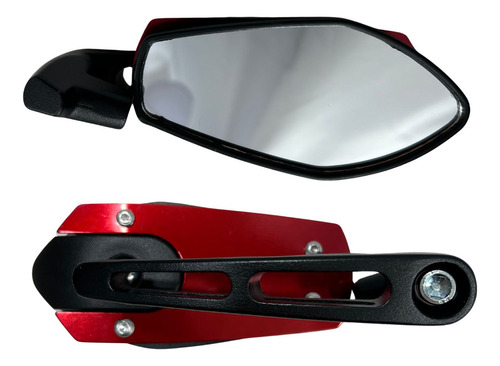 [ENESP-4213-0061] ESPEJO RETROVISOR AJUSTABLE ROJO/NEGRO SOKO PAR