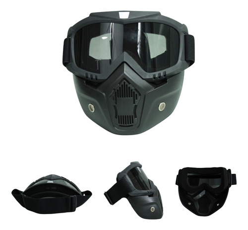 [ENGOO-7103-0599] GOGGLES PARA MOTO MASCARA COMPLETA COLOR NEGRO MATE