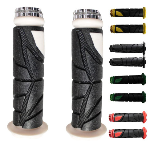 [ENPUN-1107-0033B] JUEGO DE PUÑOS PARA MOTO UNIVERSAL GOMA SUAVE BLANCO