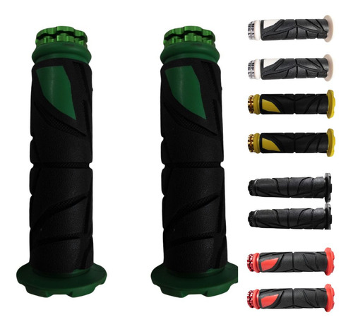 [ENPUN-1107-0033V] JUEGO DE PUÑOS PARA MOTO UNIVERSAL GOMA SUAVEVERDE