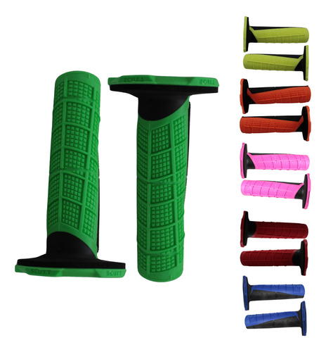 [EN-MOTON005] JUEGO PUÑOS DE GOMA PLASTICA PARA MOTO COLOR VERDE