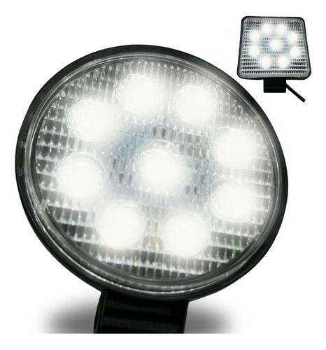 [FA-LHR9EA] FARO 9 LED REDONDO 12V CASCARA ALUMINIO 1PAR