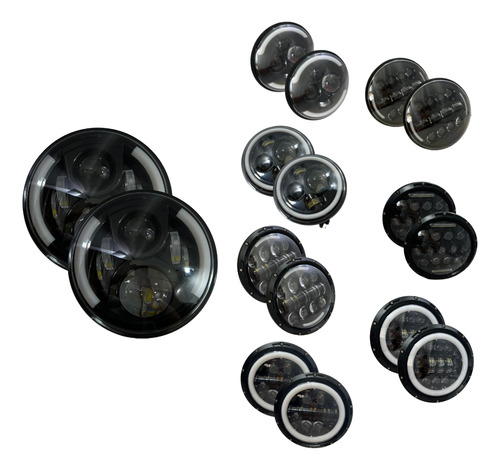 [FOB-3216-9083] FARO JGO 7" DEL. REDONDO LED OJO ANGEL LUPA 6800LM