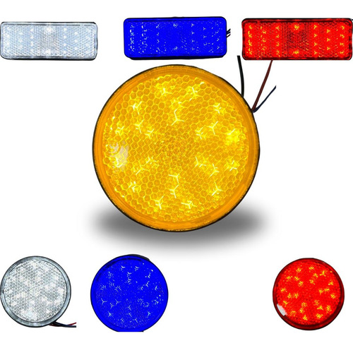 [EN-LL063AM] FARO LED REFLECTOR AMBAR (REDONDO) LUZ ALTA Y BAJA