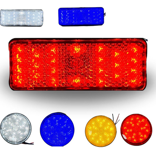 [EN-LL064RO] FARO LED REFLECTOR ROJO (RECTANGULO) LUZ ALTA Y BAJA