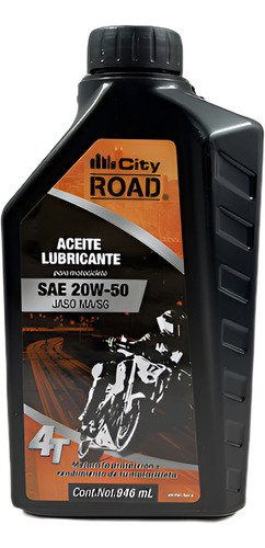 [L01010009] ACEITE LUBRICANTE CITY ROAD 4T SAE 20W50 JASO MA/SG TODOS