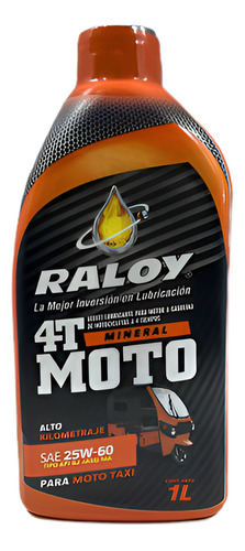 [RALOY-10642] ACEITE LUBRICANTE MOTOR RALOY MOTO 4T 25W-60 1L