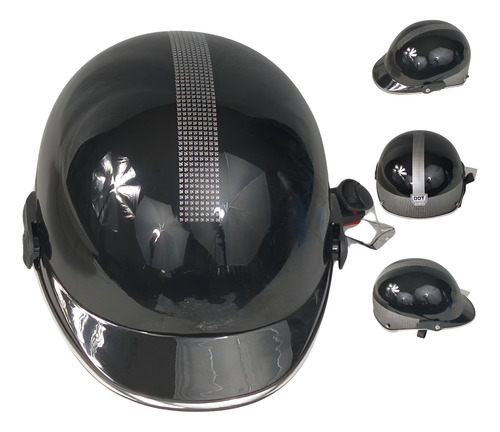 [ENCAS-7101-1003] CASCO 1/2 CACHUCHA NEGRO BRILLO=MSD-300-NB (L)