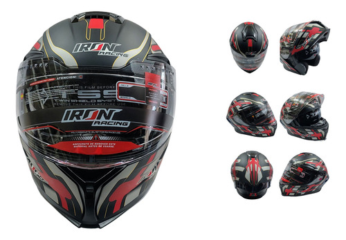 [CAS-7101-6920B] CASCO ABATIBLE EMBER ROJO M