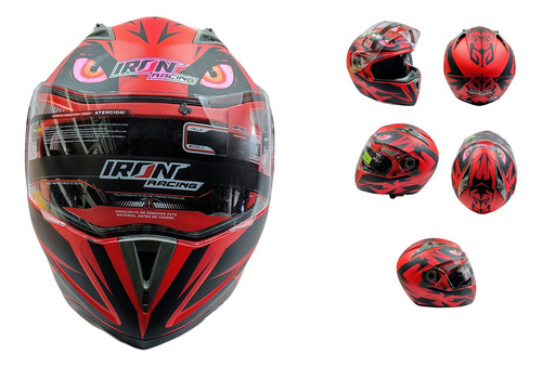 [CAS-7101-1433C] CASCO ABATIBLE IR105 DOT OJO ROJO L