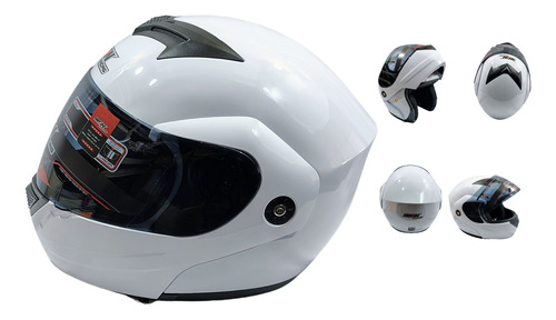 [CAS-7101-1424D] CASCO ABATIBLE IRON RACING IR108 DOT BLANCO XL