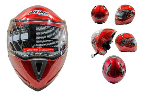 [CAS-7101-1460E] CASCO ABATIBLE RACING DOBLE MICA ROJO (XXL)