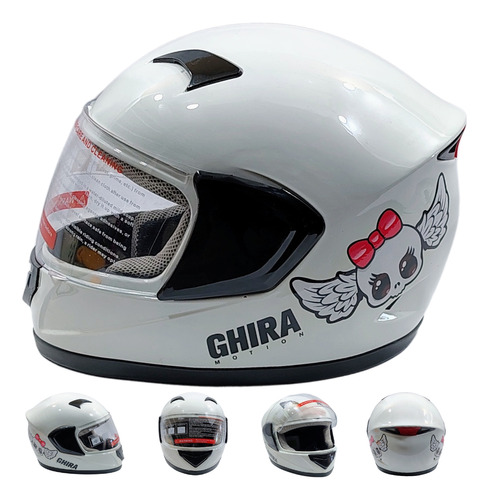 [ENCAS-7101-1327] CASCO CERRADO GRAFICO INFANTIL BLANCO