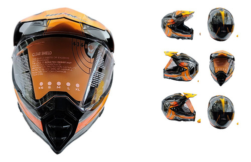 [CAS-7101-1652B] CASCO CROSS IRON RACING K13 NARANJA (M)