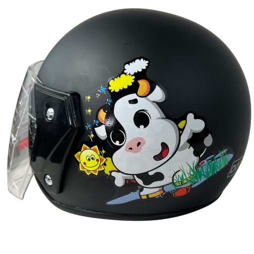 [ENCAS-7101-1904] CASCO NIÑO NEGRO MATE GRAFICO VAQUITA DOT