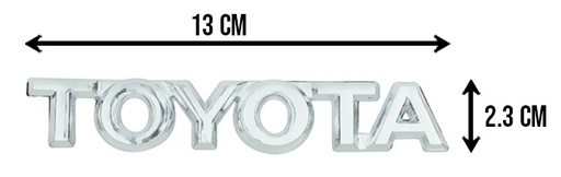 [001-3803-02] EMBLEMA LETRAS TOYOTA HILUX Y TACOMA CROMO 13x2.3cm