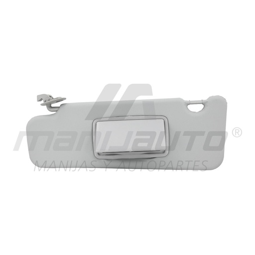 [108819] VISERA RN OROCH 18-23/STEPWAY/SANDERO 16-19/LOGAN 15-19/DUSTER 11-20 1 PIEZA CON ESPEJO SIN LUZ GRIS CLARO VINIPIEL BRA GENERICA TIPO ORIGINAL IZQ