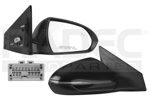 [018-3402-16] ESPEJO HY ELANTRA 19-20 ELECTRICO C/DESEMPANANTE C/DIRECCIONAL C/SENSOR DE PROXIMIDAD P/PINTAR 8 PINES DER