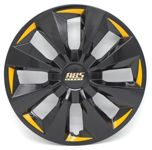 [POLR14-LES0045] TAPON POLVERA RIN 14 ABS SPORT TUNING NEGRO-AMARILLO LES0045