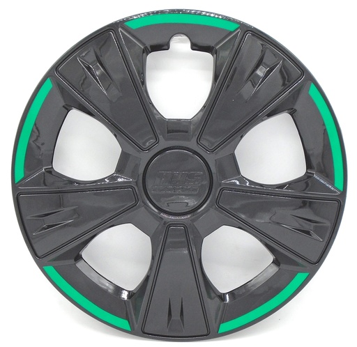 [POLR14-LES0051] TAPON POLVERA RIN 14 ABS SPORT TUNING NEGRO-VERDE LES0051