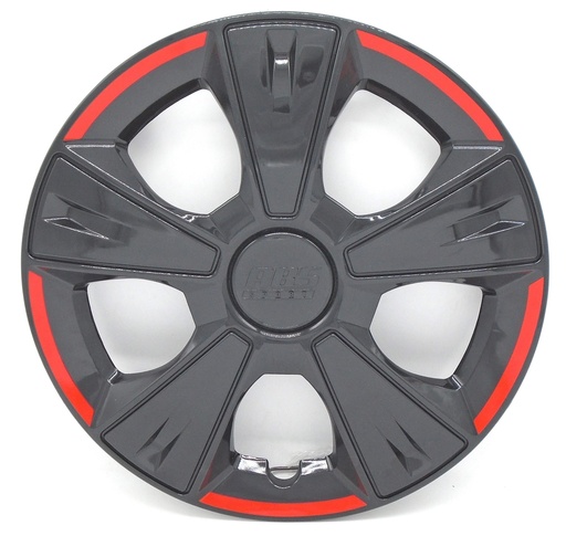 [POLR14-LES0052] TAPON POLVERA RIN 14 ABS SPORT TUNING NEGRO-ROJO LES0052