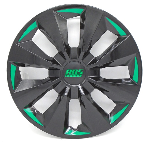 [POLR15-LES0046] TAPON POLVERA RIN 15 ABS SPORT TUNING NEGRO-VERDE LES0046