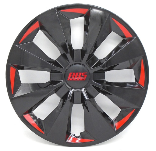 [POLR15-LES0047] TAPON POLVERA RIN 15 ABS SPORT TUNING NEGRO-ROJO LES0047