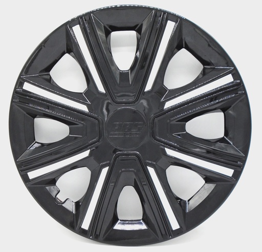 [POLR15-LES0053] TAPON POLVERA RIN 15 ABS SPORT TUNING NEGRO-BLANCO  LES0053