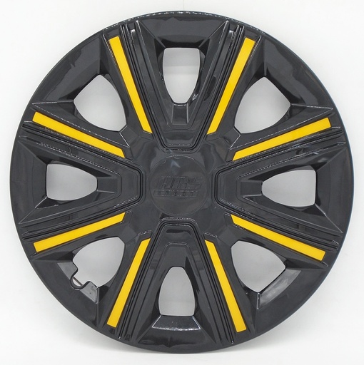 [POLR15-LES0054] TAPON POLVERA RIN 15 ABS SPORT TUNING NEGRO-AMARILLO LES0054