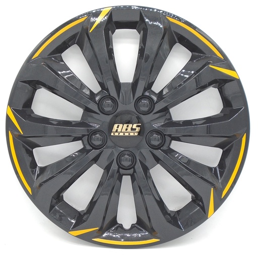 [POLR16-LES0019] TAPON POLVERA RIN 15 ABS SPORT TUNING NEGRO-AMARILLO LES0019