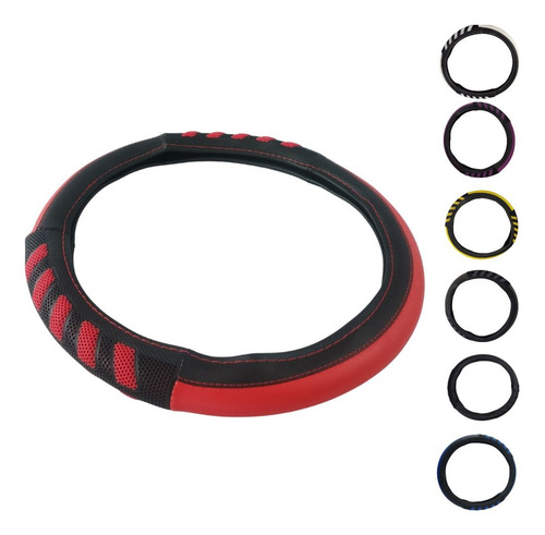 [FV352A] FUNDA VINIL PARA VOLANTE T/MASAJE C/SILI ROJO