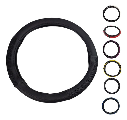 [FV355A] FUNDA VINIL PARA VOLANTE T/MASAJE C/SILI NEGRO