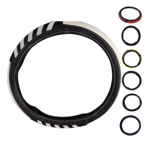 [FV356A] FUNDA VINIL PARA VOLANTE T/MASAJE C/SILI UNIVERSAL BLANCO