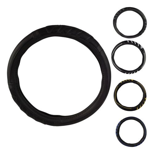 [FV362A] CUBRE VOLANTE NEGRO VINIL  T/MASAJE C/SILI