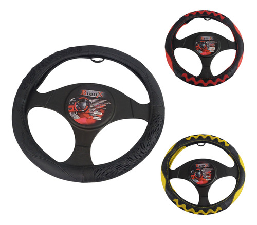 [FV366A] FUNDA NEGRA VINIL PARA VOLANTE T/MASAJE C/SILI