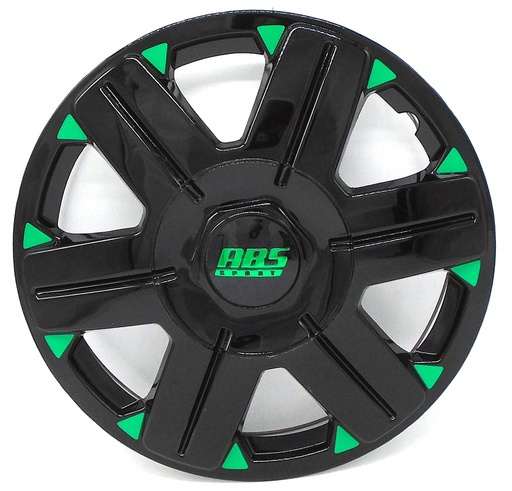 [POLR13-LES0028] TAPON POLVERA RIN 13 ABS SPORT TUNING NEGRO-VERDE LES0028
