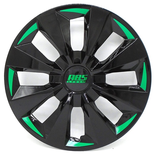[POLR14-LES0054] TAPON POLVERA RIN 14 ABS SPORT TUNING NEGRO-VERDE LES0054